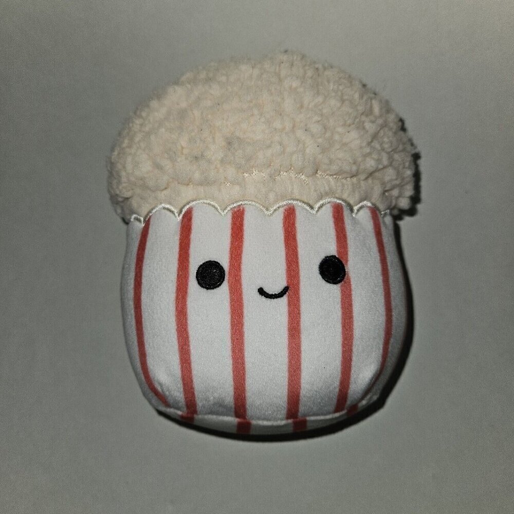 Squishmallows Arnel Popcorn Plush Small 6" Red White Striped Stuffed Food Toy